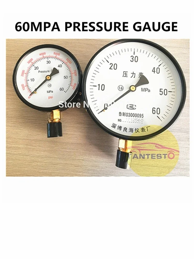 0-60MPA Pressure Gauge For S60H Diesel Injector Nozzle Tester, Common Rail  Tester Tool