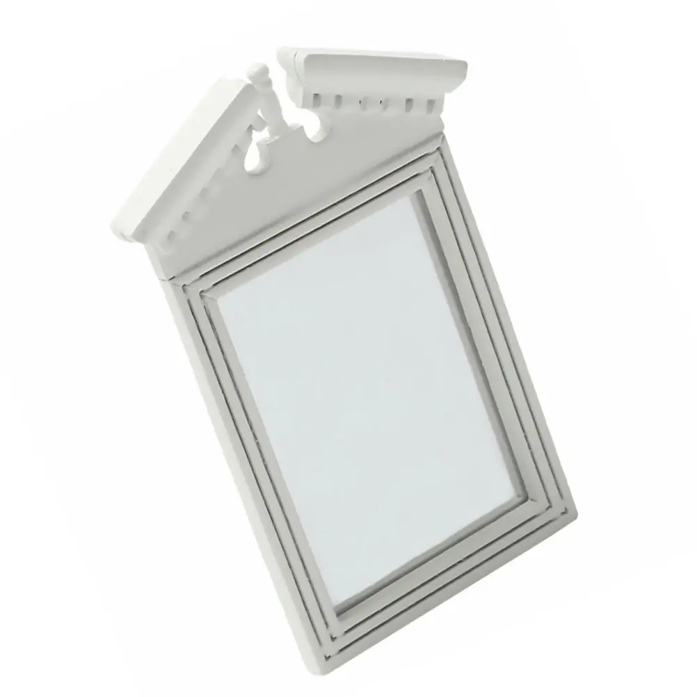 

Миниатюрное зеркало в ретро-стиле, декор для дома, изысканный и нежный аксессуар для маленького домика, белый, легкий, компактный, реалистичный