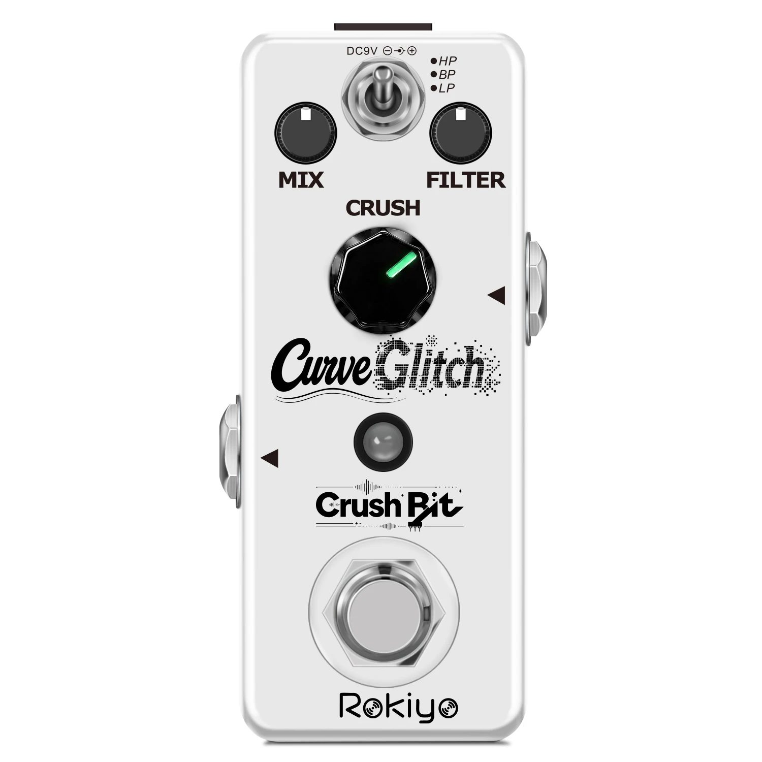 Rokiyo Curve Glitch Pedal Crush Bit Bitcrush Digital Bitcrusher Sample Rate & Bit Depth Reducer Synthesizer Guitar Bass Effects