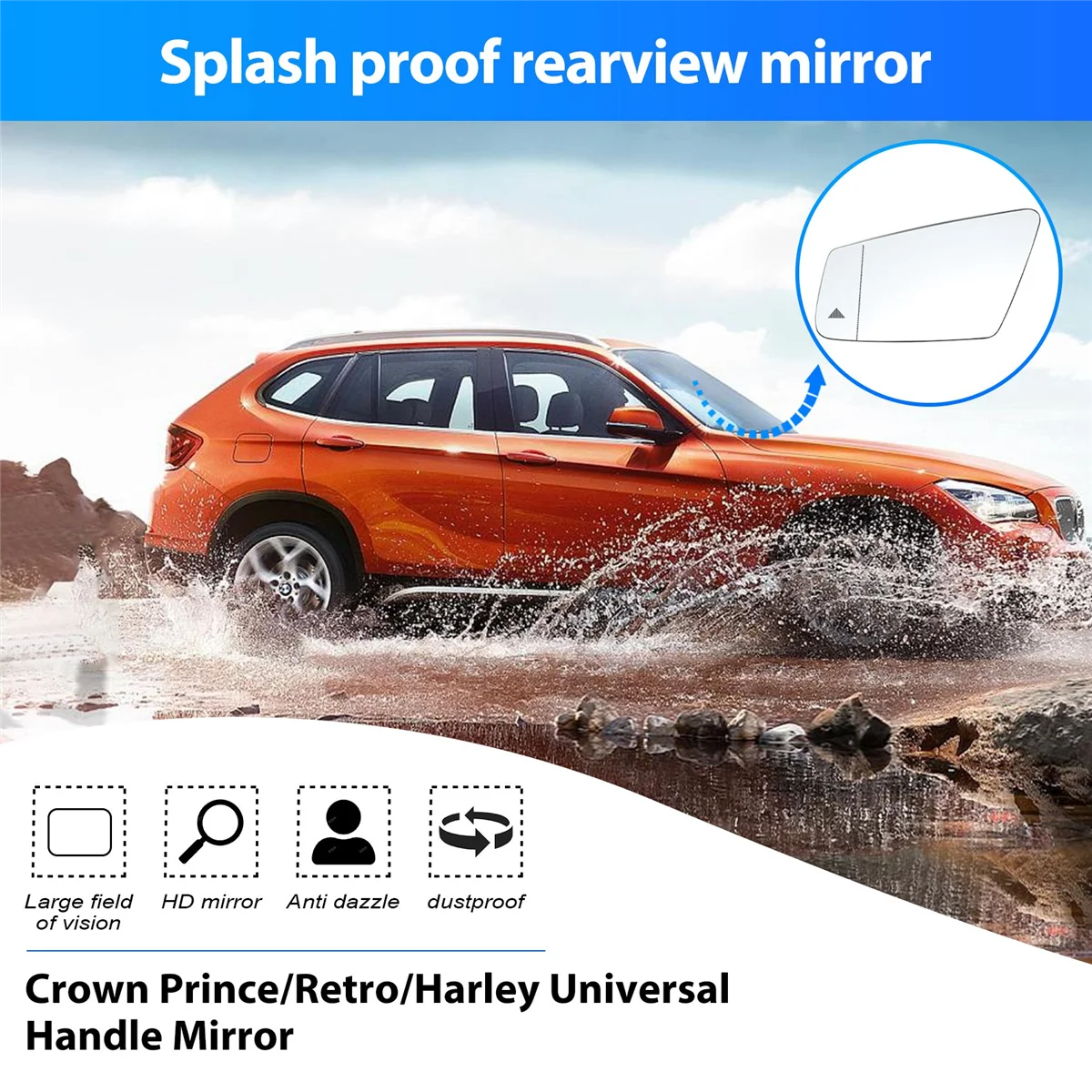 

Durable Car Blind Spot Right Rear Mirror Glass for Mercedes-Benz GLa GLK