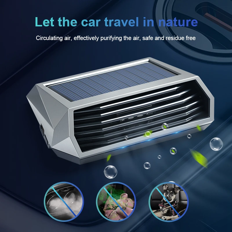 1pc Solar Purifier Automatic Operation Air Purifier with Vibration Sensor Can Significantly Improve The Air Inside The Car