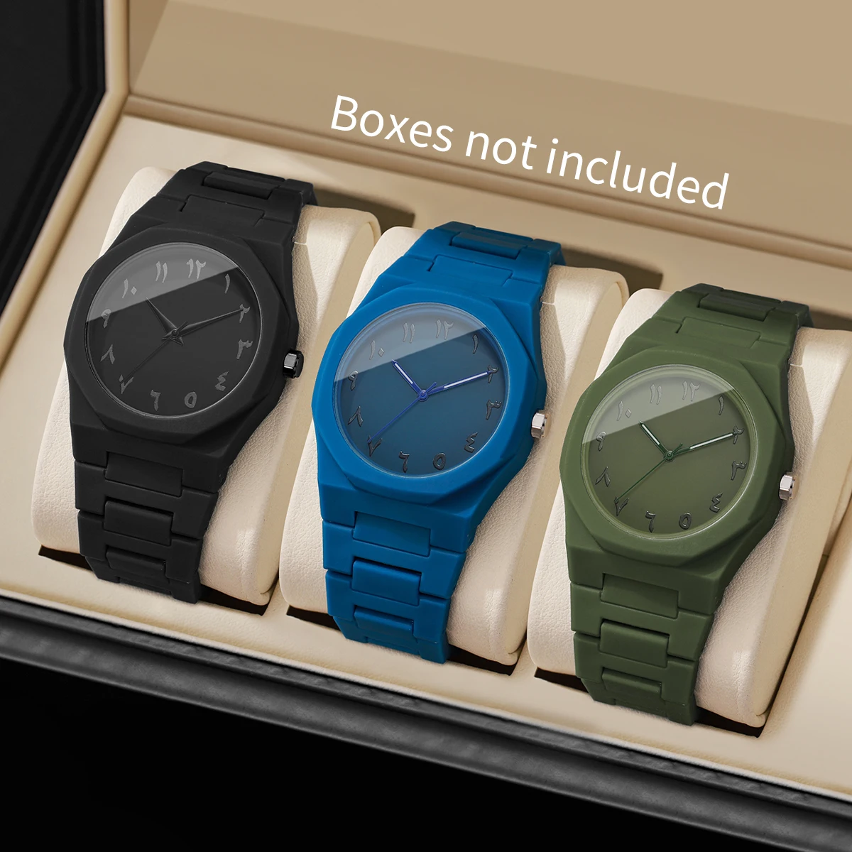 1/3PCS Fashion Men Business Watches Casual Plastic Band Quartz Wristwatch Relogio Masculino（Without Box）