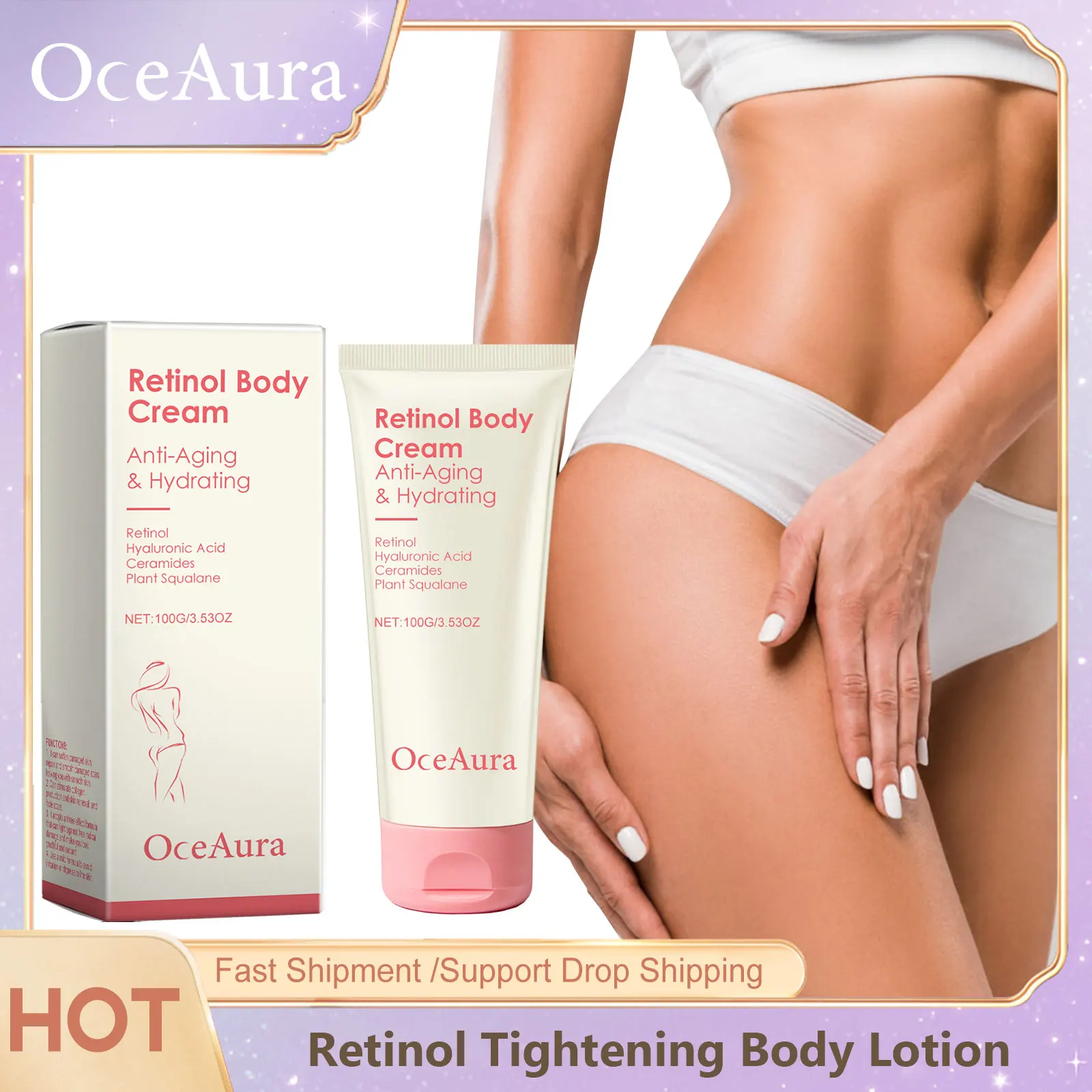 Retinol Tightening Body Lotion Anti-Wrinkle Repair Improve Sagging Skin Remove Cellulite Nourish Lift Firming Moisturizing Cream