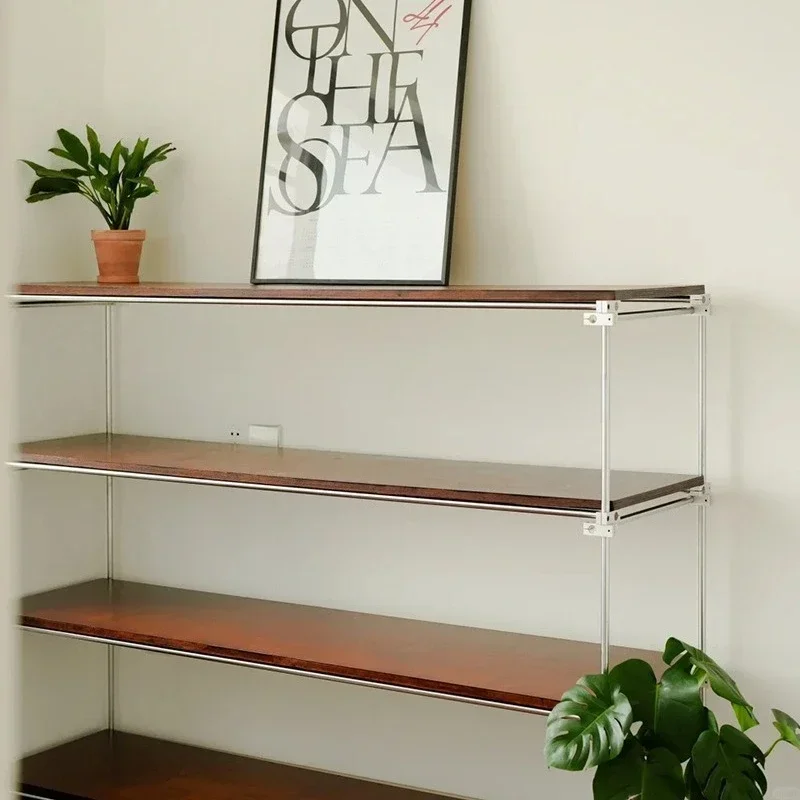Floor to ceiling balcony Living room flower stand Display stand Multi-layer storage rack Stainless steel optical shaft rack