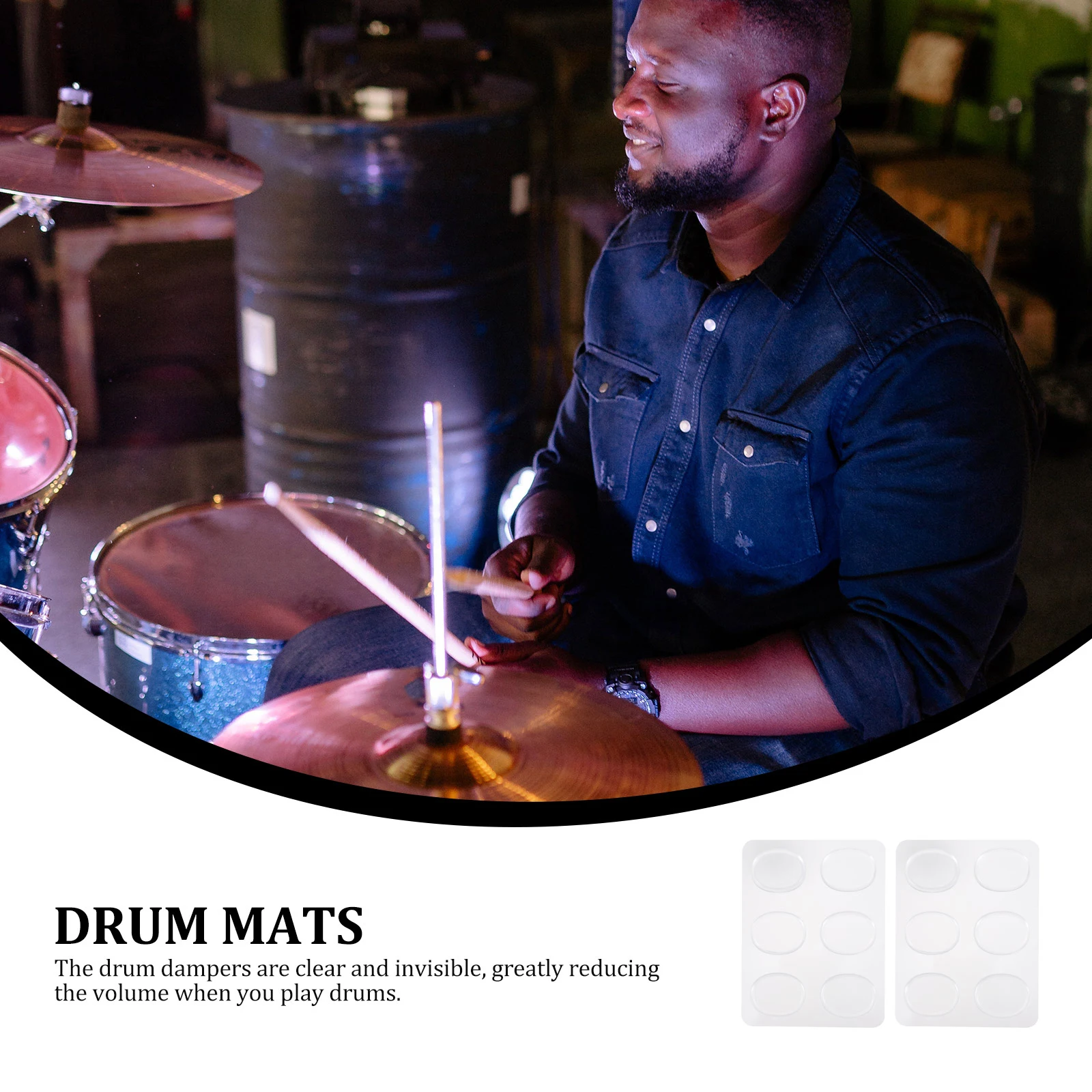 

12 pcs Pads Transparent Self-Adhesive Silencers For Home Practice Drum Silence Pads Noise Reduction Drum Accessories