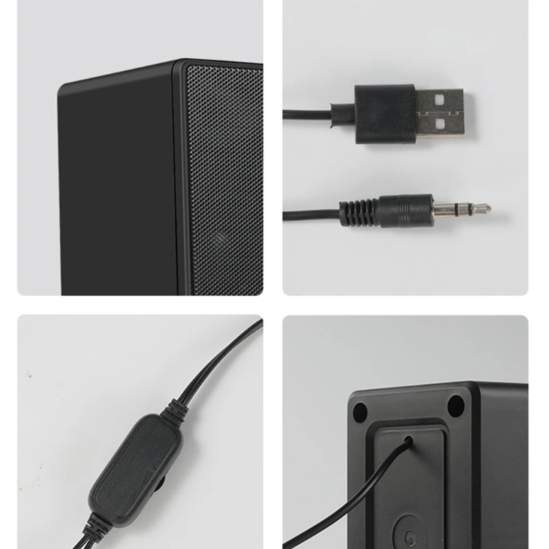Poderoso notebook USB 3,5 mm alto-falante estéreo com fios frequência total alto-falante laptops subwoofer