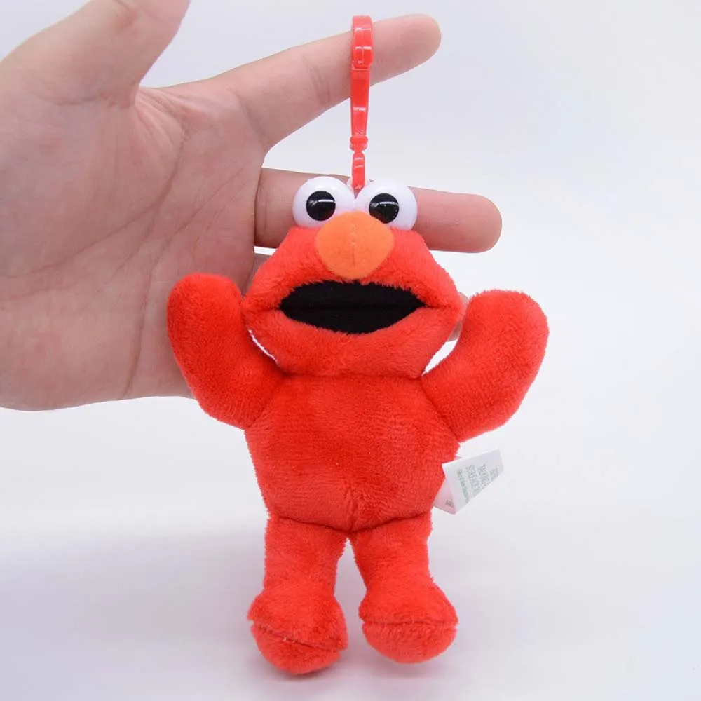 12cm Sesame Street Plush Keychain Lovely Elmo Cookie Demon Kawaii peluche Soft Stuffed Cartoon Toys Dolls Kids Gift Keyring