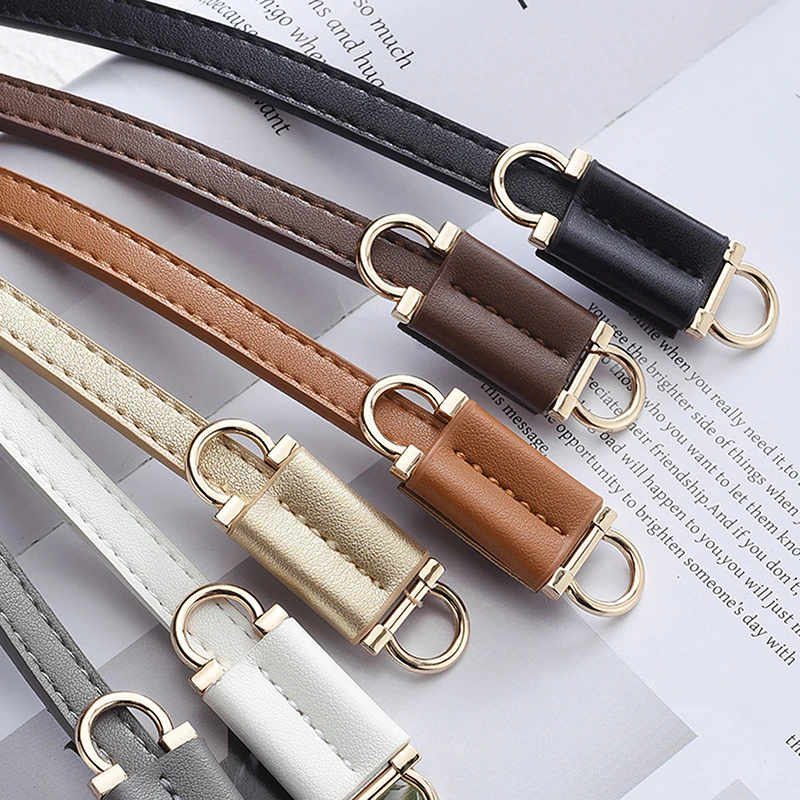 Multi-color Fashion Thin Belt For Women Girls Casual Decoration Belts Solid PU Leather Waistband Personalized Simple Knot Belts