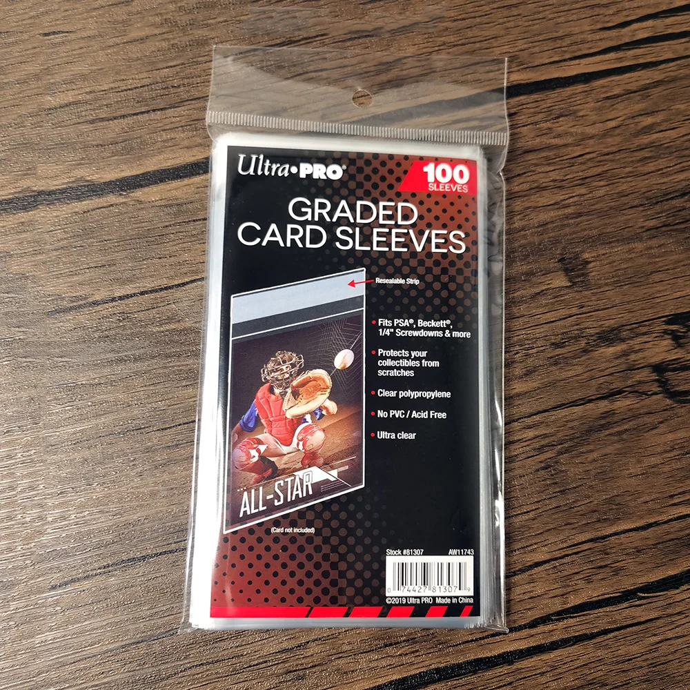 Ultra Pro 100 Pcs Graded Card Sleeves Resealable Fits PSA Becket Card Holders