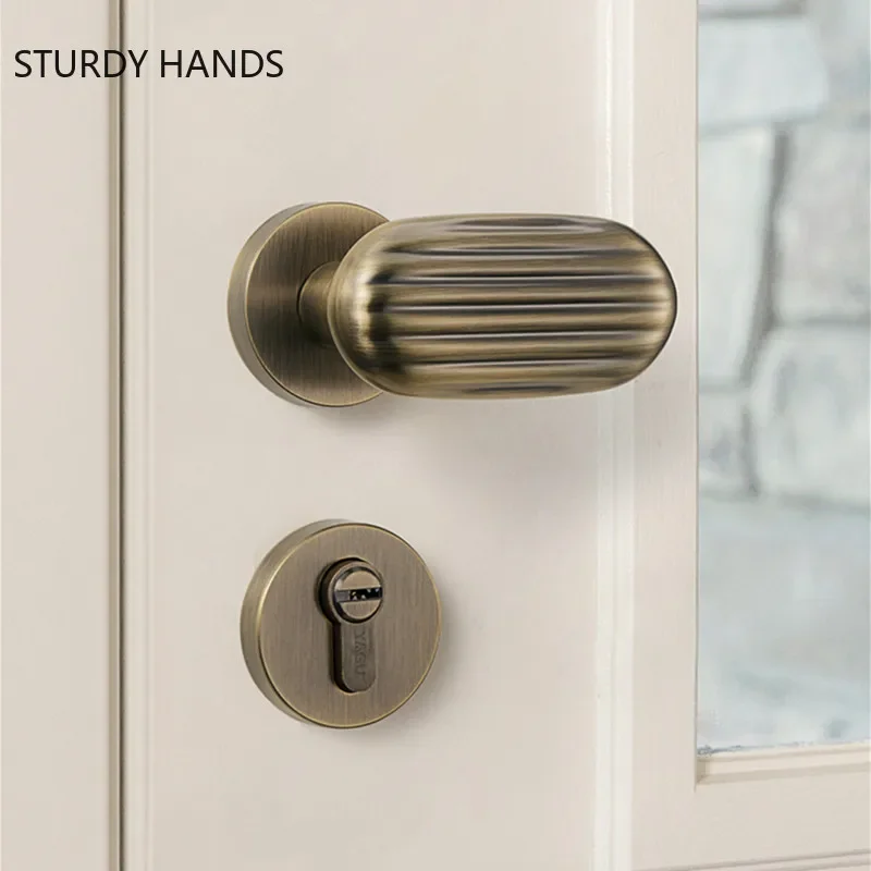 

European Style Stainless Steel Door Handle Lock Bedroom Silent Anti-theft Door Locks Home Mute Split Lock Hardware Accessories