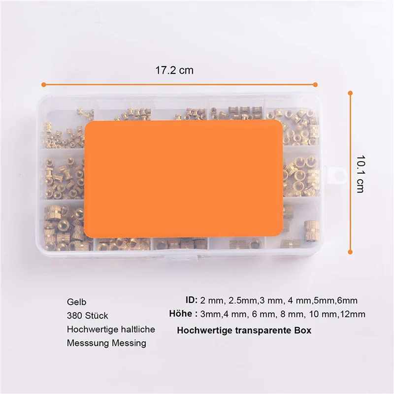 

MCGS-760Pcs Thread Inserts M2 M2.5 M3 M5 M6 Metric Female Thread Brass Knurled Threaded Embedment Nuts Assortment Kit