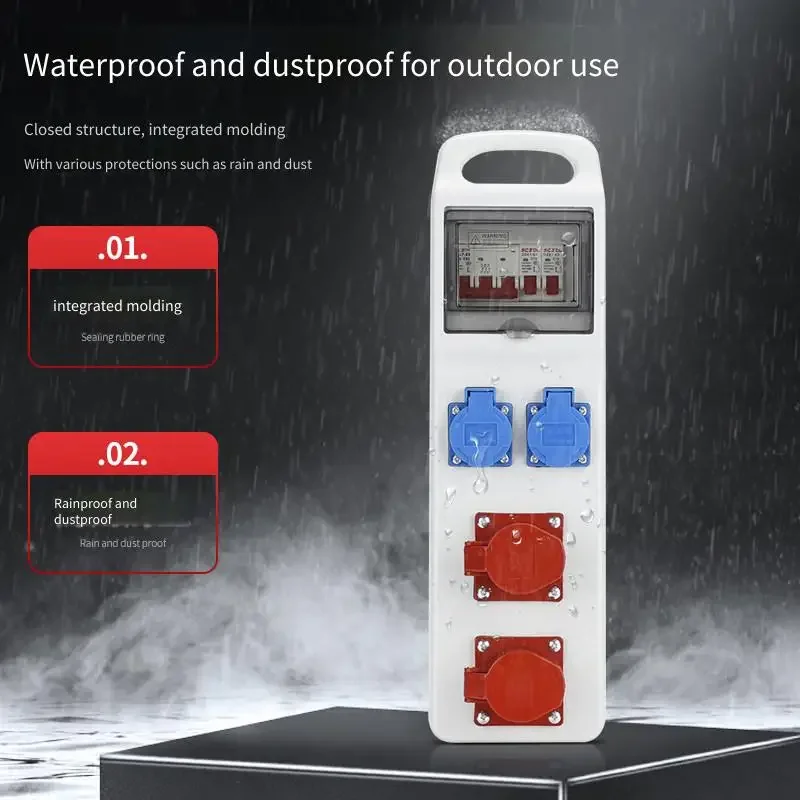 Decoration Temporary Construction Site Three-level Distribution Box Wiring Box Outdoor Waterproof Industrial Socket Box