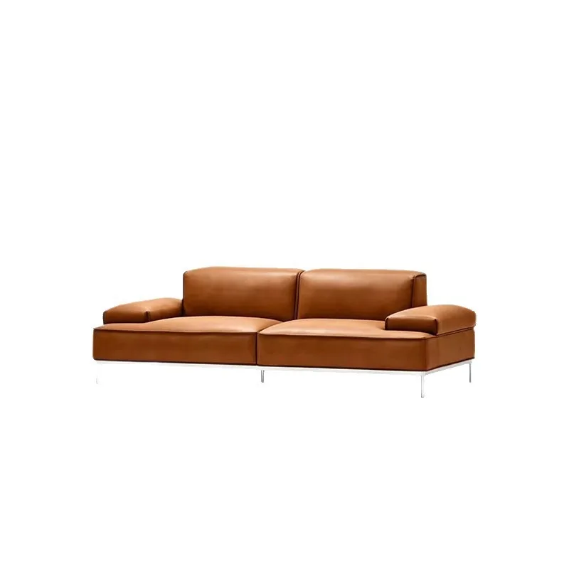 Leather art retro style sofa, living room bedroom small apartment simple sofa apartment hall double straight row sofa