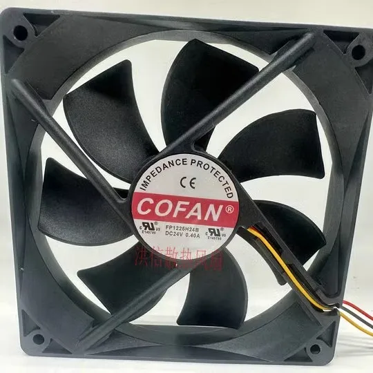 FP1225H24B DC 24V 0.40A 120x120x25mm 3-Wire Server Cooling Fan