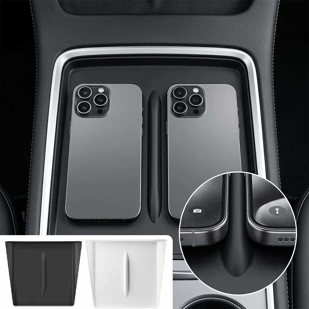 Pour Tesla Model 3 Highland Model Y Juniper 2017-2023, tapis de protection en silicone pour chargeur de téléphone sans fil, pour console centrale.