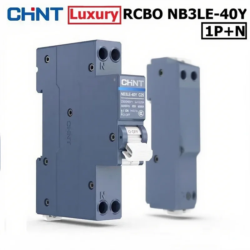 

CHINT Luxury Top Quality Leakage Protector NB3LE-40Y 1P+N Occupies 1 Position 18mm Leakage Protection RCBO Original Product