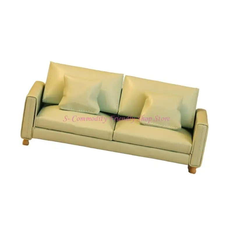 85AE Thực Tế 1/12 Nhà Búp Bê Sofa Mẫu Hình Tượng PU Hiện Đại Ghế Nhà Búp Bê Màn Hình Hiển Thị