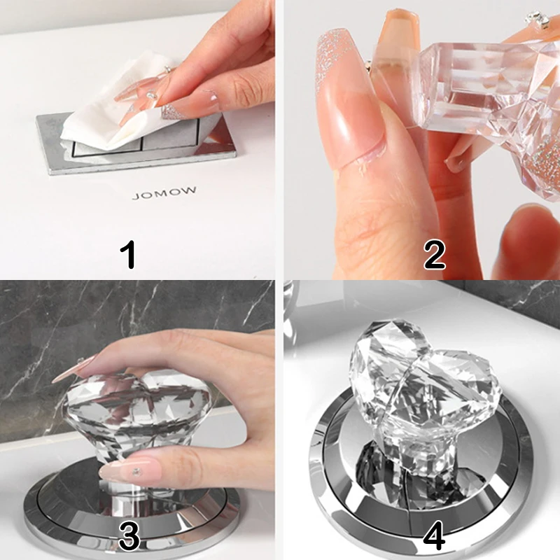 Imprensa Sanitário Em Forma De Coração Transparente, Botão De Tanque Multifuncional Criativo, Flushing E Levantamento Cap Assistente