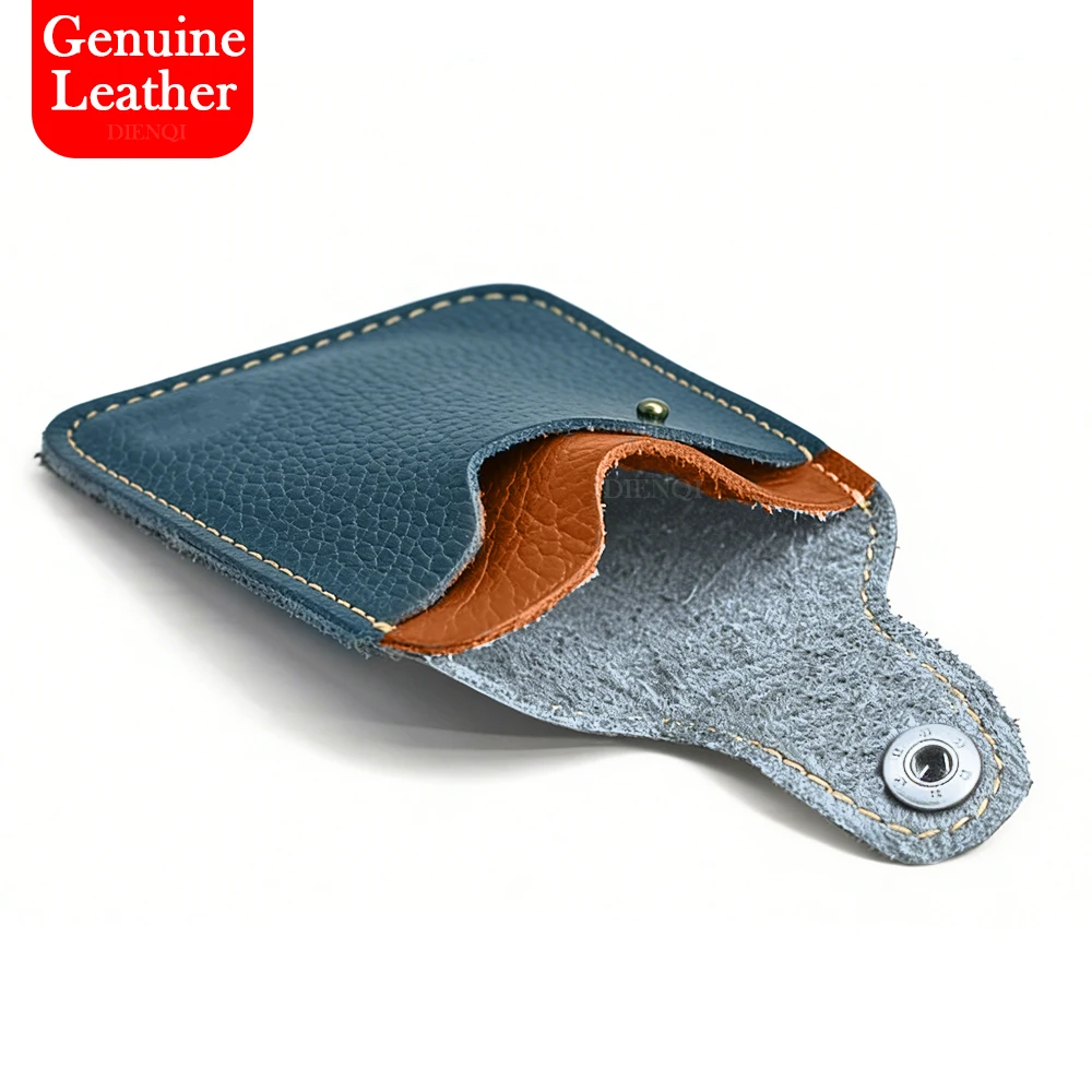 

Мужской кошелек из натуральной кожи, минималистичный короткий бумажник для банковских и кредитных карт, тонкий кошелек с застежкой для монет