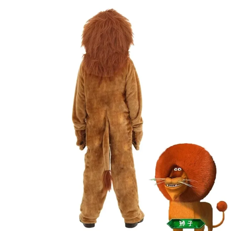 Lion King Costume For Kids Adult Animal Carnival Halloween Party Furry Cosplay Costume Baby Child Fancy Movie Role Play Jumpsuit