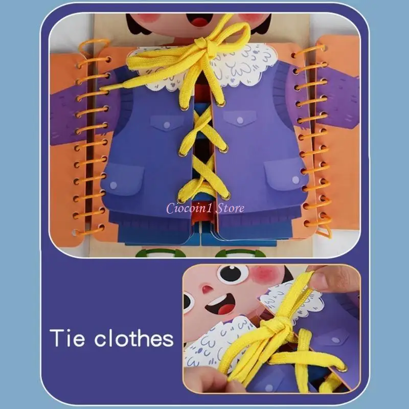 Y1UB Colorful Educational Toy for Kids Dress Up Basic Life Skills Dressing Game Toy