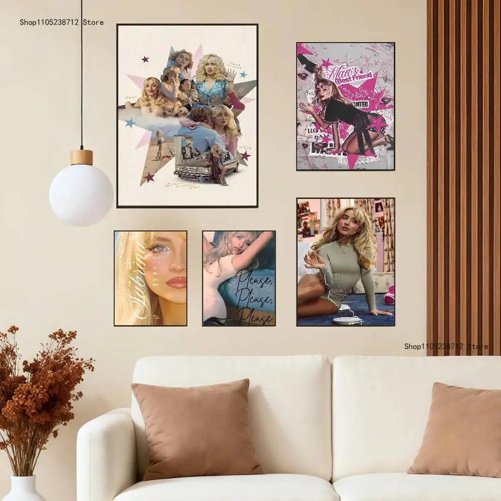 Pop Singer S-Sabrinas C-Carpenter Poster Multi-Purpose Wall Art for Living Room Bedroom Office Hallway Bar Home Decor Gift