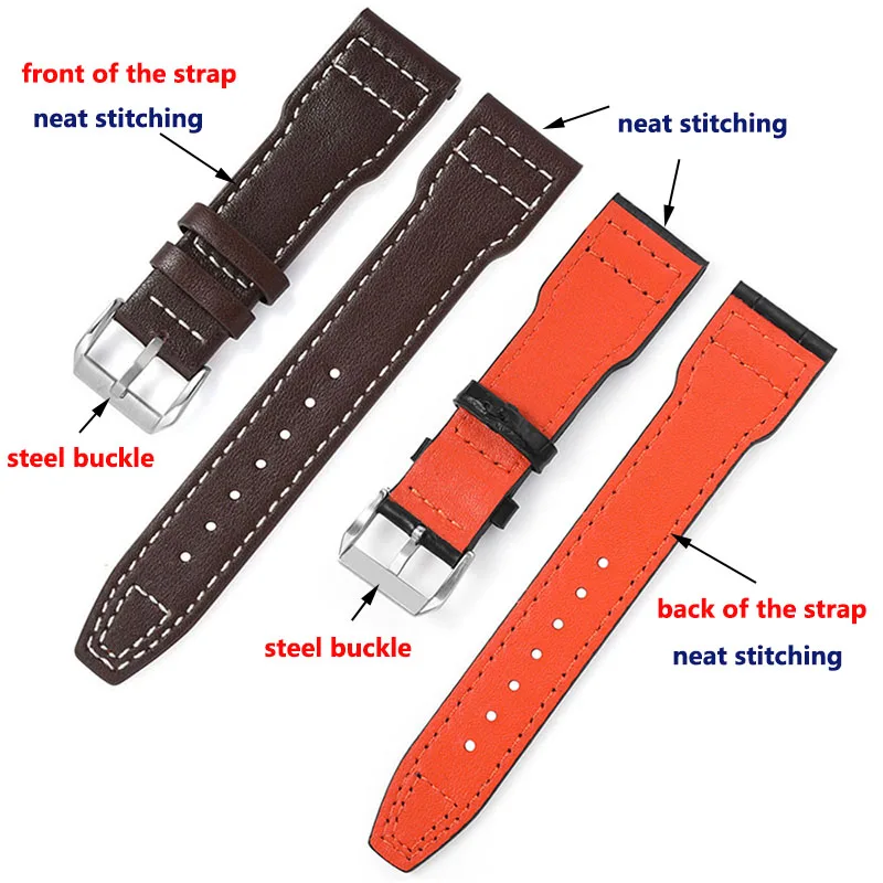 Watchband Genuine Leather Watch Strap 20mm 21mm 22mm for IWC Pilot Portugieser Portofino Cowhide Belt Bracelet Watch Accessories