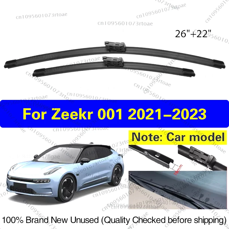 

For ZEEKR 001 2021 2022 2023 Car Wiper Front Wiper Blades Windshield Windscreen Clean Rubber Rain Brush 26"+22" Car Accessories