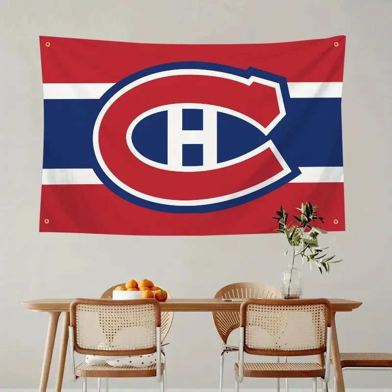 Montreal Canadiens Flag Flags And Banners Four Hole Polyester Outdoor Decor Room Aesthetic