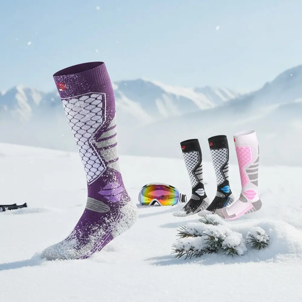 New Anti-slip Ski Socks Breathable Thickened Compression Socks Moisture-wicking Thermal Knee High Socks