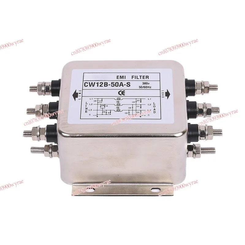 Three-phase Three/four-wire 380V AC Power Supply EMI Filter Servo Inverter Anti-interference CW12B-60A-S