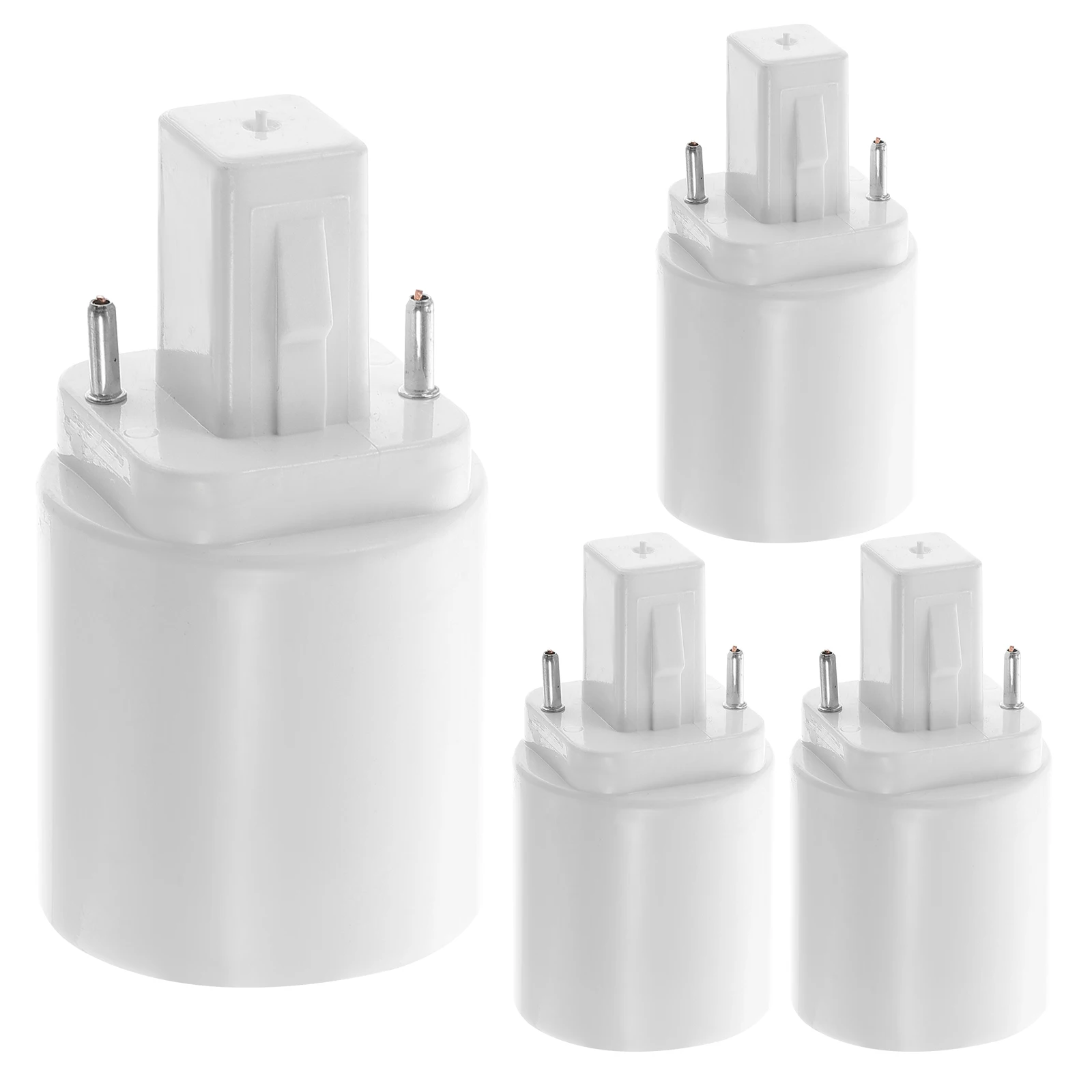 4 Pcs G24D To E27 Lamp Socket Adapter Conversion Bulb Holder Metal Base Sturdy Shell Durable Lightweight Easy Install Travel
