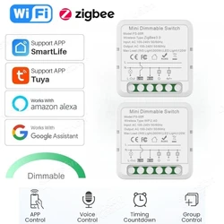 Tuya ZigBee WiFi Smart Dimmer Switch necessita di un modulo neutro supporta l'interruttore di controllo bidirezionale funziona con Alexa Google Home