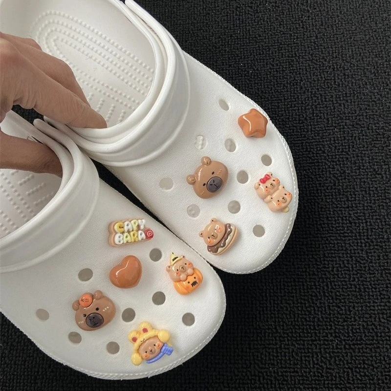 3D Capybara Shoes Charms Cute Cartoon Anime Shoe Flowers For Clogs Sandals DIY Decoration Christmas Party Gifts Favors