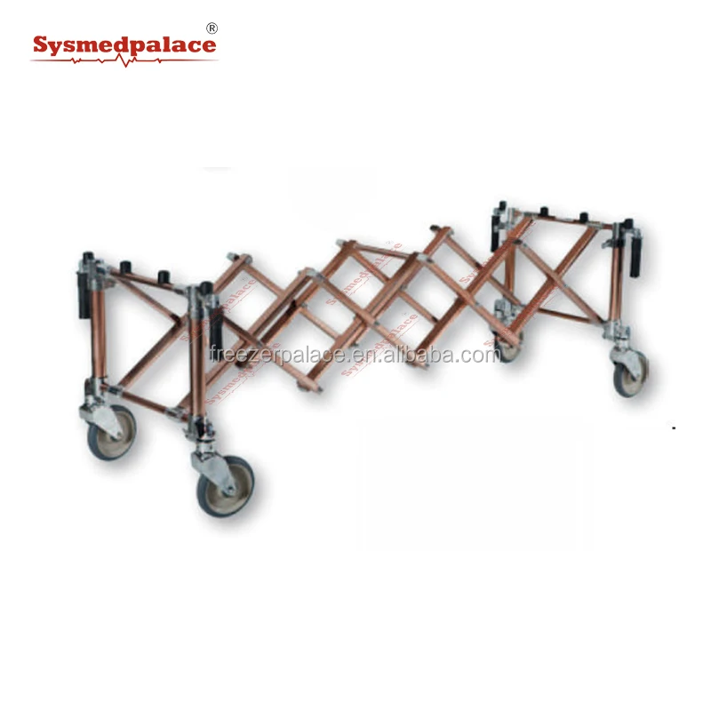 Sysmedpalace Aluminum Alloy Lifting Functions Reliable Quality Medical Mortuary Coffin Lifter Church Trolley Funeral Trolley