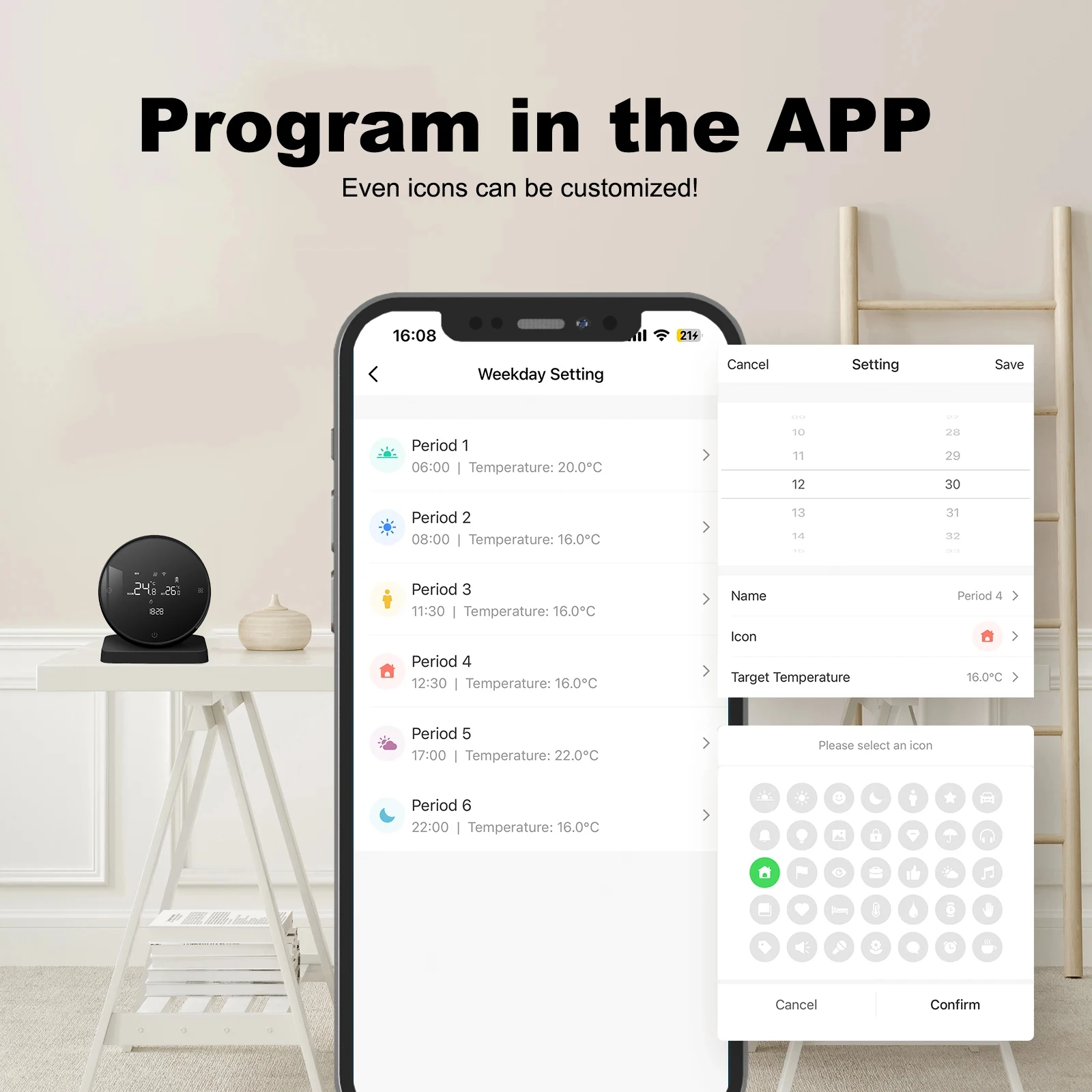 منظم حرارة ذكي RKHK Tuya WiFi، وحدة تحكم في درجة الحرارة لجهاز الاستقبال اللاسلكي RF، لغلاية المياه والغاز تدعم Alexa وGoogle Home