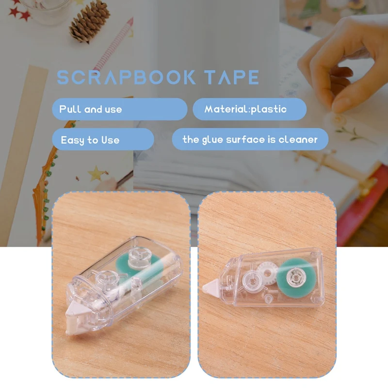 Double Sided Glue Tape Roller, Pack Of 12, Adhesive Mini Scrapbook Tape, Glue Roller Dots, Acid Free Glue Runners