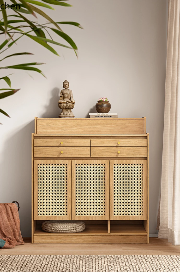 ZML solid wood rattan incense case household Buddhist hall offering table for special worship incense table