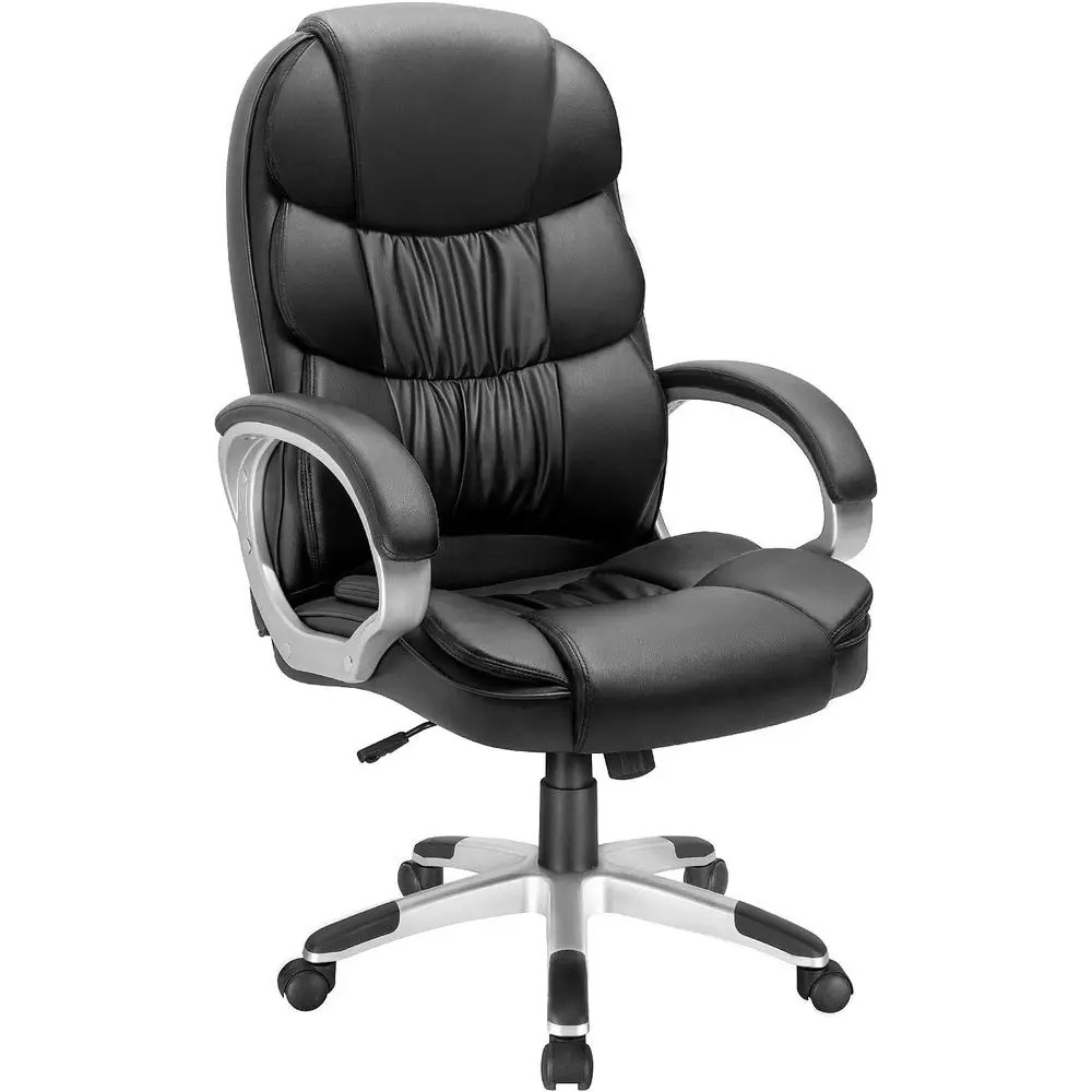 

Big and Tall Oice Chair Ergonomic Desk High Back Executive Computer Chair Adjustable Swivel PU Leather Task with Pad