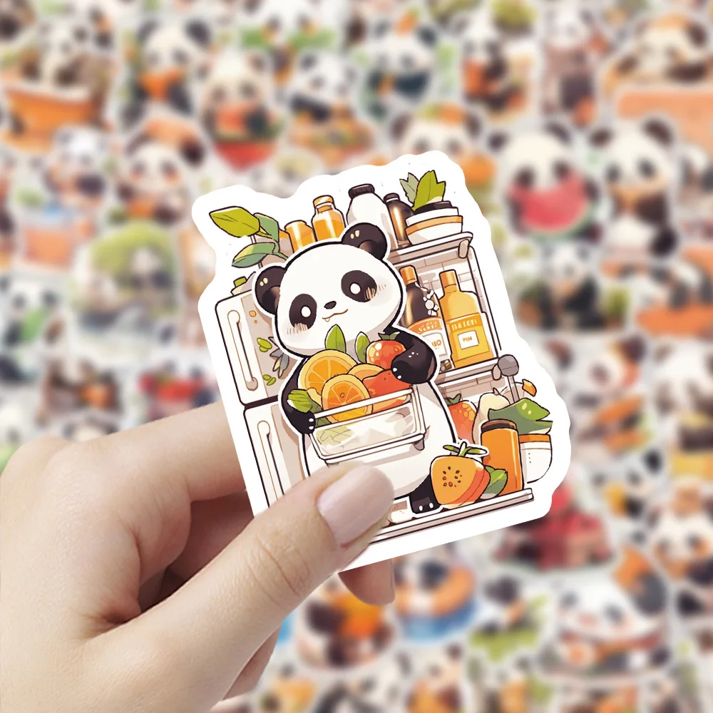 100 قطعة ملصقات الباندا اليومية الكرتون لطيف الكنز الوطني الباندا صندوق أدوات مكتب ملصقات مقاومة للماء #6