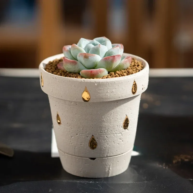 Handmade Succulent Flower Pot Ceramic Balcony Flower Pot Anti-corrosion Potted Plant Pot Flower Arrangement Nordic Style