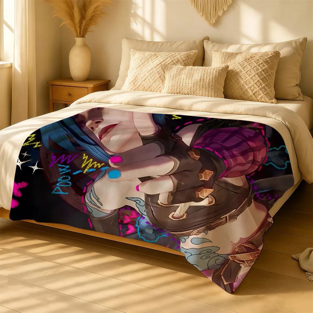 Anime Girl J-Jixx Blanket For Soft Warm Knee For Bedroom Living Room Bed Sofa Camping Picnic Office Gift