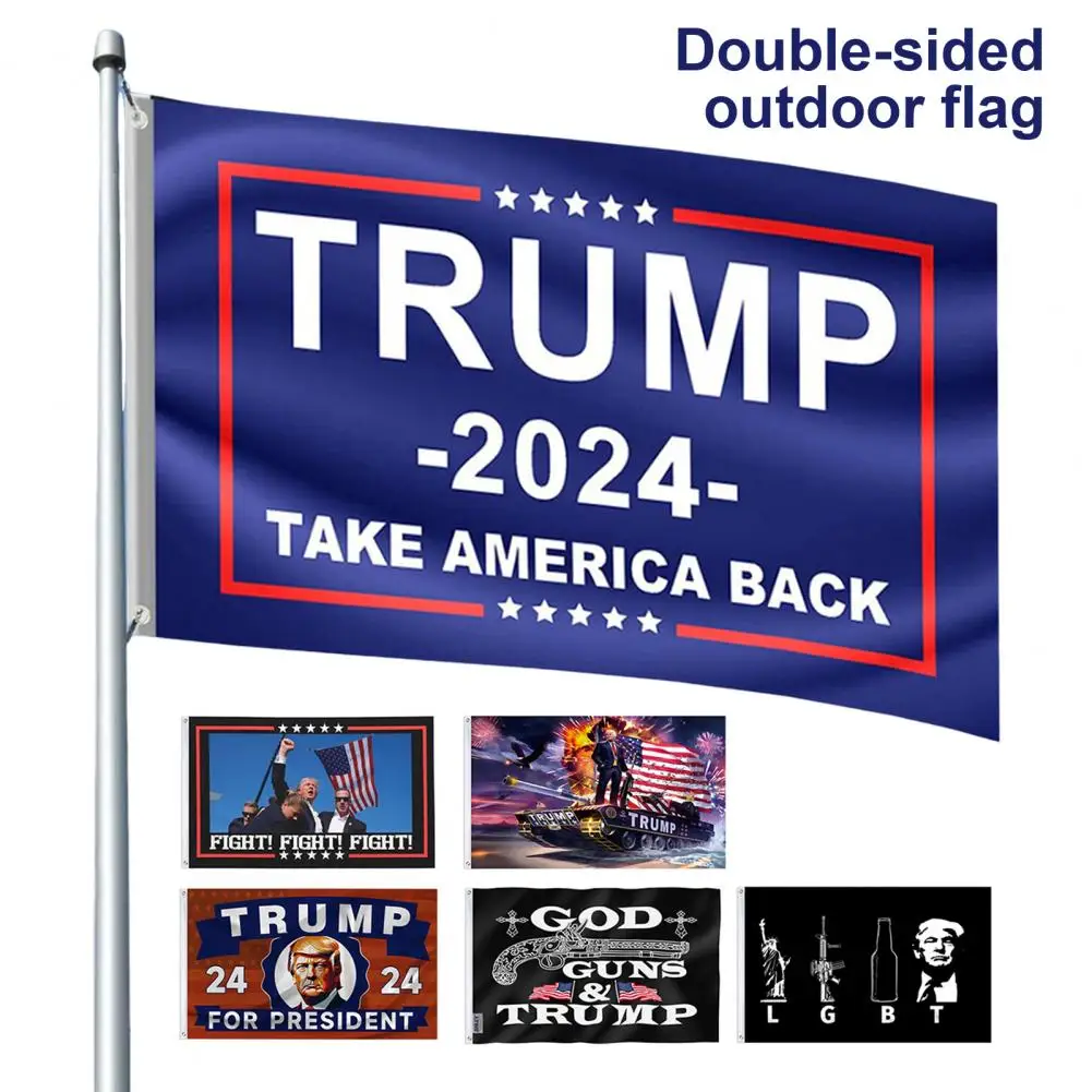 Us Election-themed Flag Election Season Flag Trump 2024 Double Outdoor Flags Fade-resistant Yard Banners for America for Home