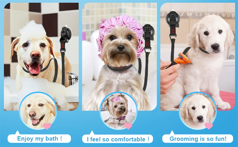 Adjustable Pet Bathing & Grooming Restraint – Tether Loop with Strong Suction Cup Sbc0d49afc3a742248db5c064edcd80936