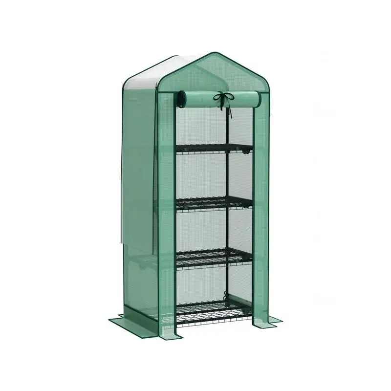 4-Tier Mini Small Greenhouse - Compact  Indoor Plant Rack for Garden & Home Use