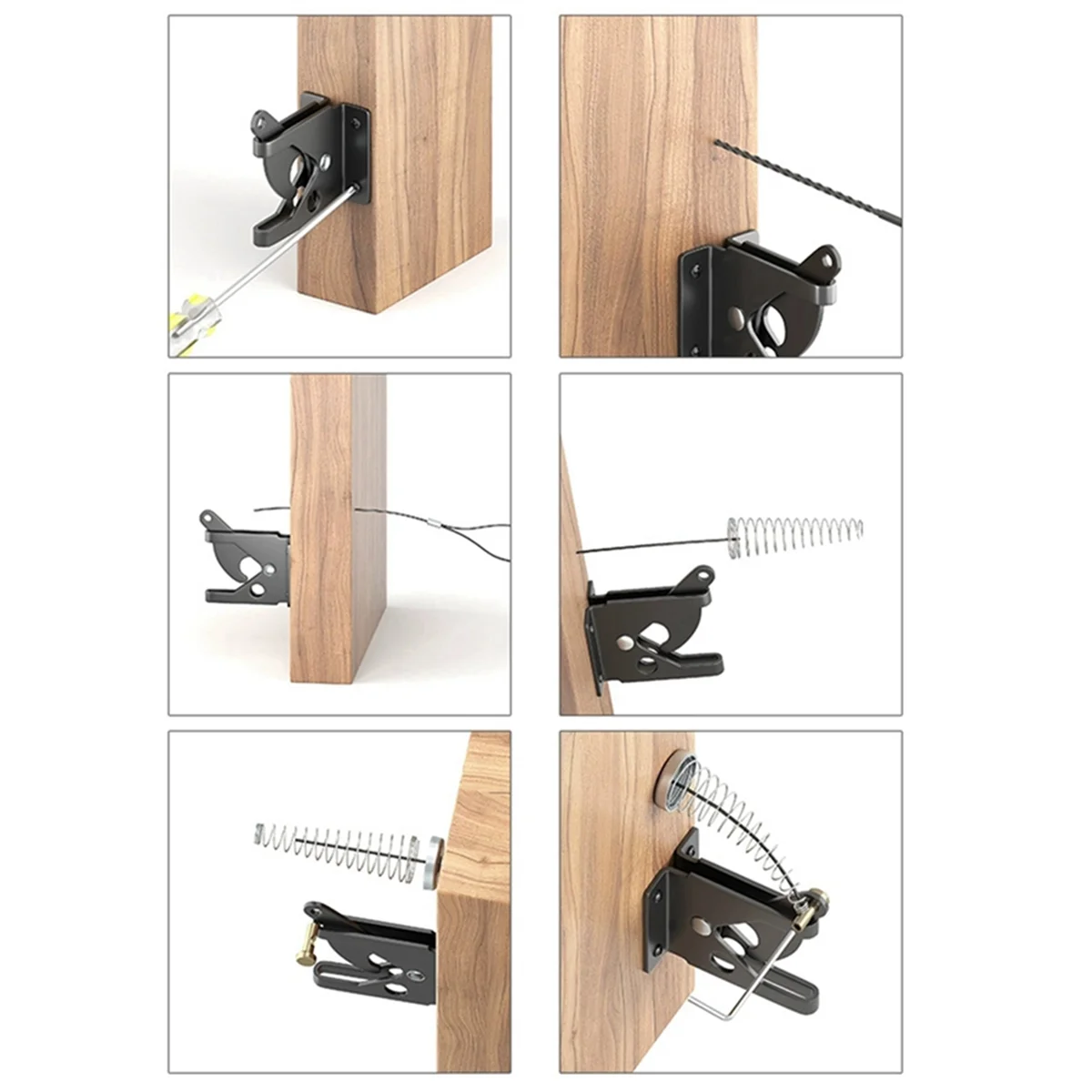 Y06A Self-Locking Gate Latch Carbon Steel Post Mounted Fence Gate Latch Heavy Duty Automatic Lever Latch
