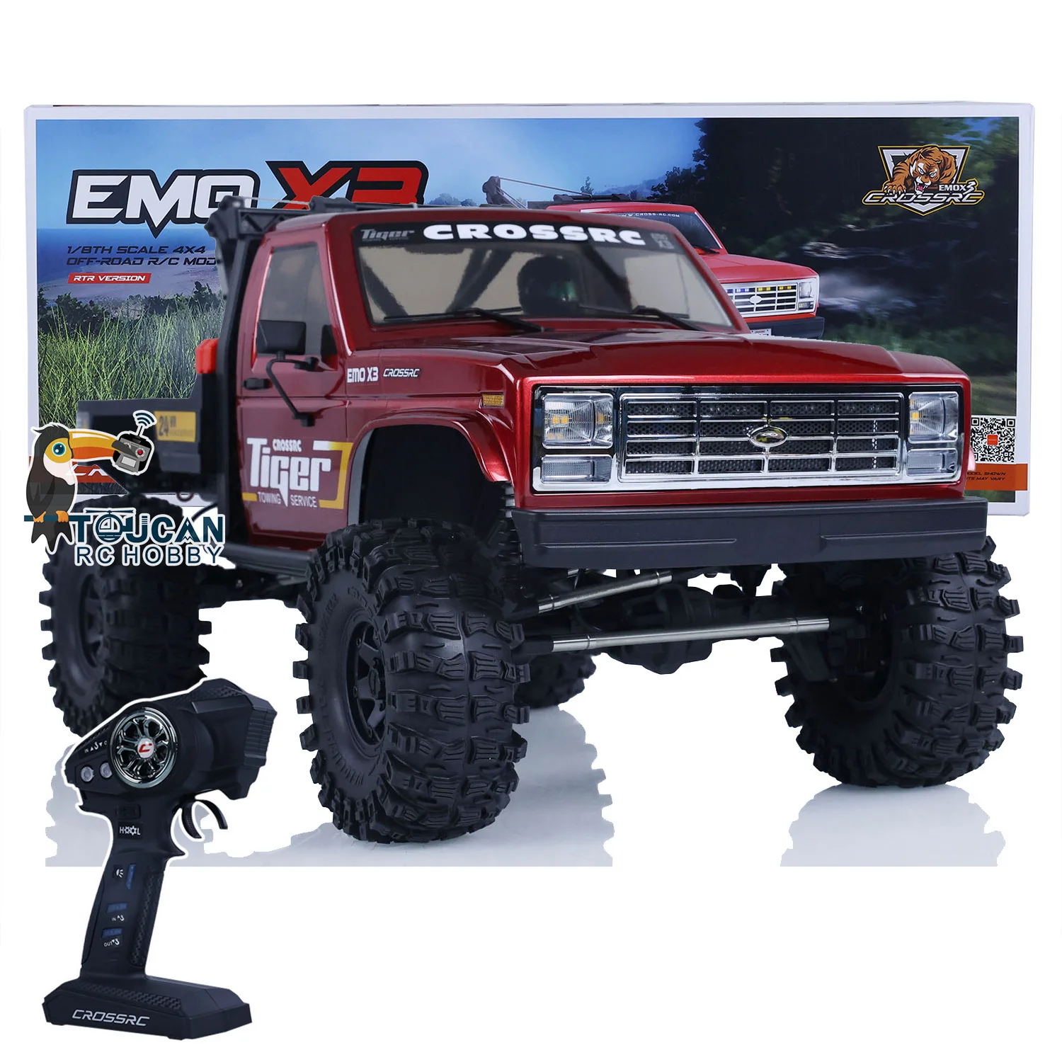 1/8 4WD CORSSRC EMO X3 RC Samochód ratunkowy 4x4 Zdalnie sterowany model gąsienicowy Elektryczne pojazdy terenowe Zabawki Radio Silnik Światła