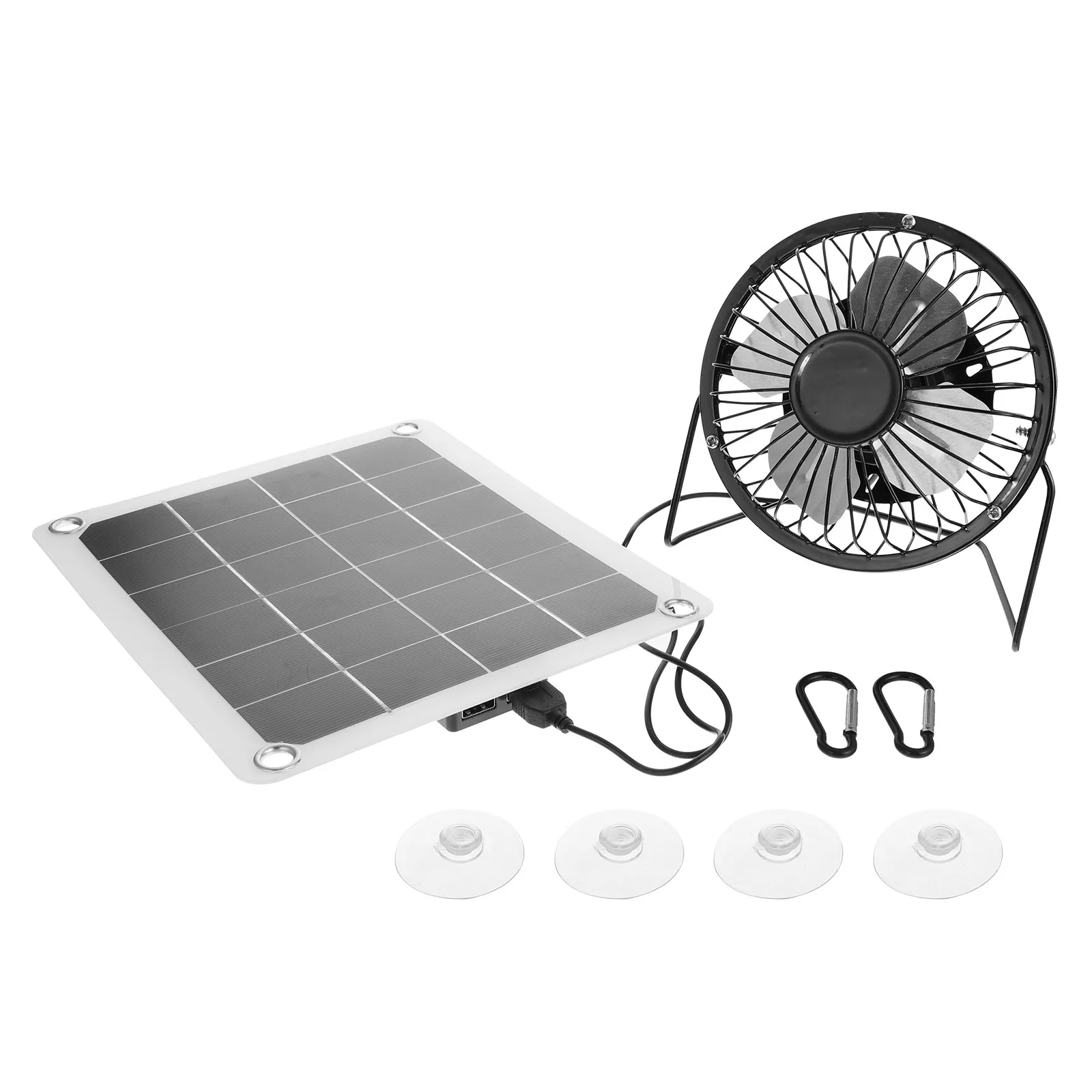 1Set Solar Powered Fan Solar Panel Fan for Breeding Ventilator Dog House Tree House Summer Cooler Indoor Outdoor Cooling