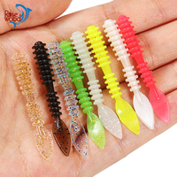 Rosewood 20pcs/Box Micro Ajing Worm Soft Bait Fishing Lure TPR Floating Rockfish Silicone Swimbait Artificial Cheap Fishing Pech