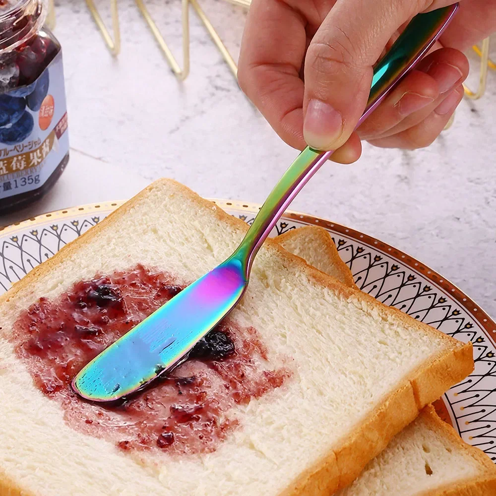 Multifunction Stainless Steel Butter Knife with Hole Cheese Dessert Jam Knife Cutlery Tool Kitchen Toast Bread Knife Tableware